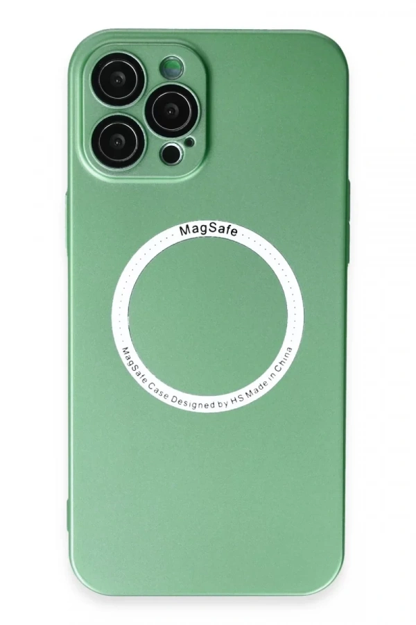 Apple iPhone 12 Pro Kılıf Jack Magneticsafe Lens Silikon - Yeşil