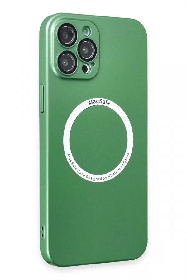 Apple iPhone 12 Pro Kılıf Jack Magneticsafe Lens Silikon - Yeşil