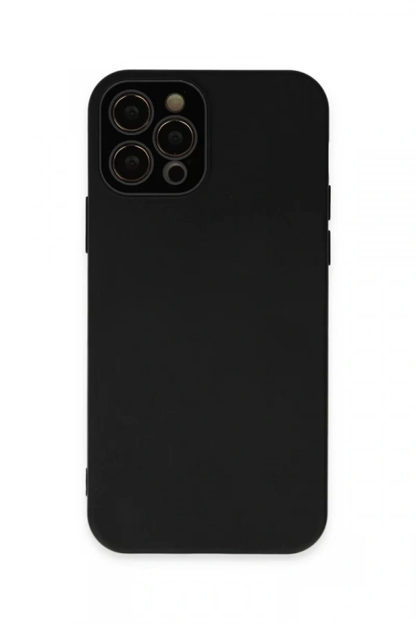 Apple iPhone 12 Pro Kılıf Lansman Glass Kapak - Siyah