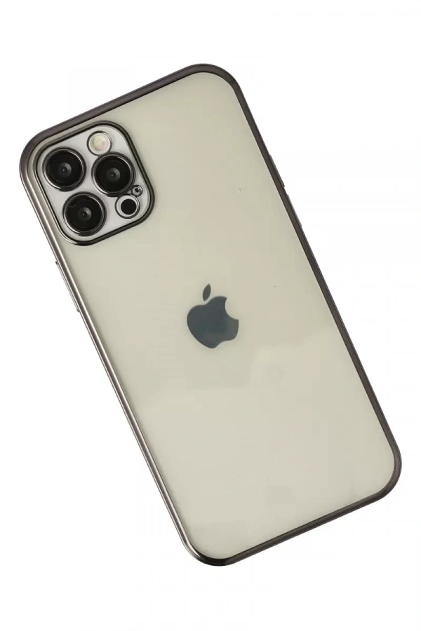 Apple iPhone 12 Pro Kılıf Lensli Silikon - Siyah