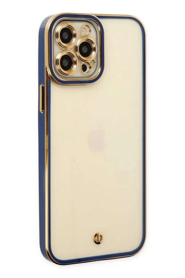 Apple iPhone 12 Pro Kılıf Liva Lens Silikon - Mavi