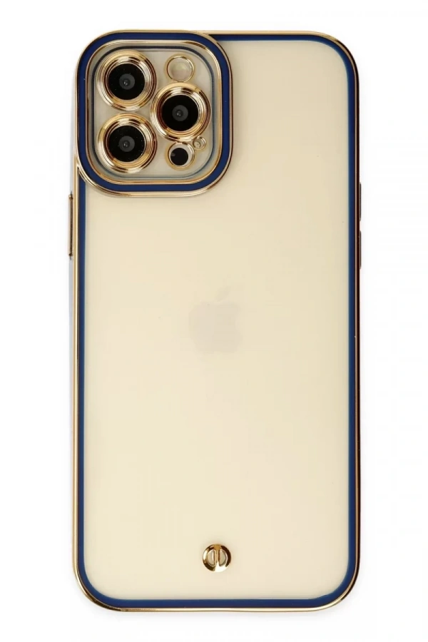 Apple iPhone 12 Pro Kılıf Liva Lens Silikon - Mavi