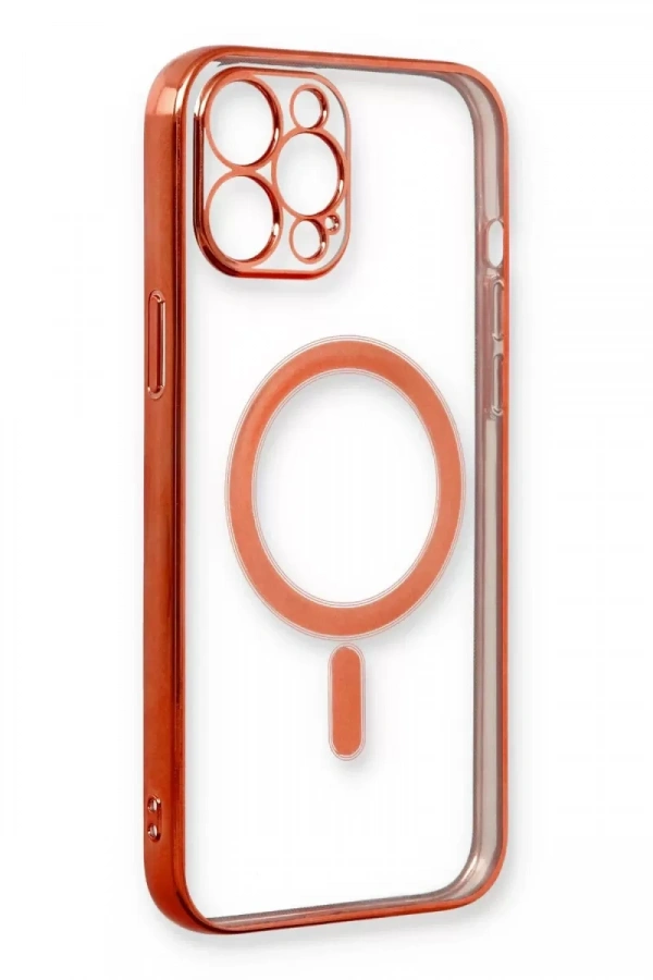 Apple iPhone 12 Pro Kılıf Magneticsafe Lazer Silikon - Kırmızı