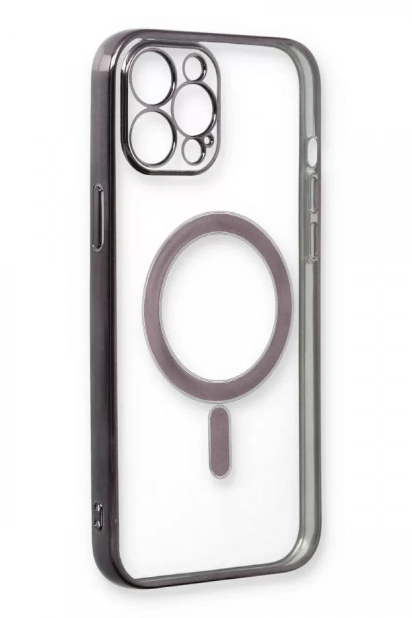 Apple iPhone 12 Pro Kılıf Magneticsafe Lazer Silikon - Siyah