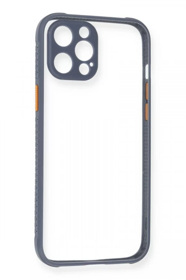 Apple iPhone 12 Pro Kılıf Miami Şeffaf Silikon - Gri