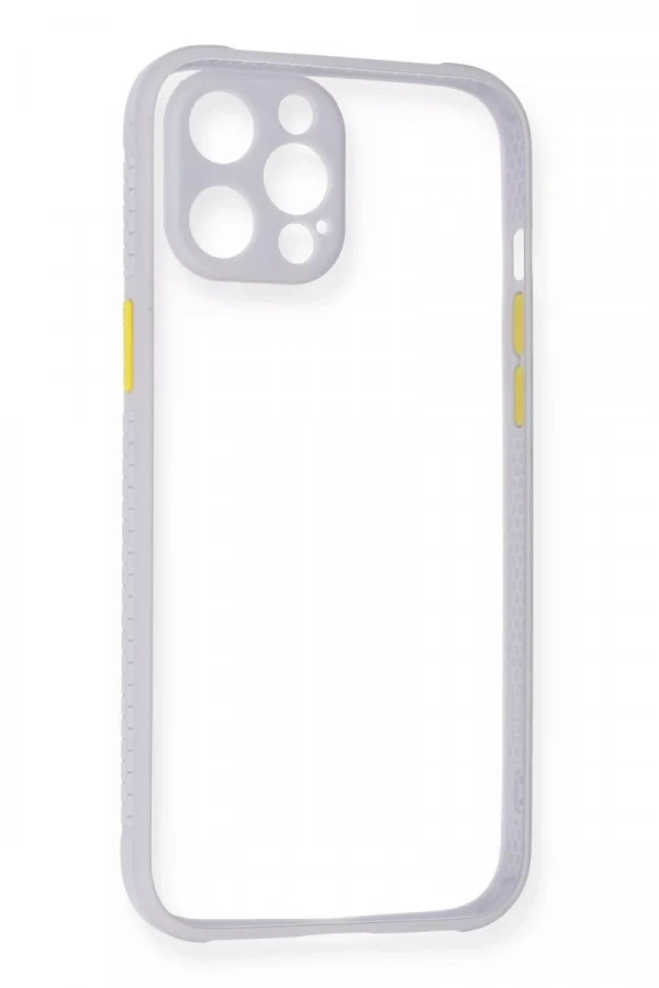 Apple iPhone 12 Pro Kılıf Miami Şeffaf Silikon - Lila