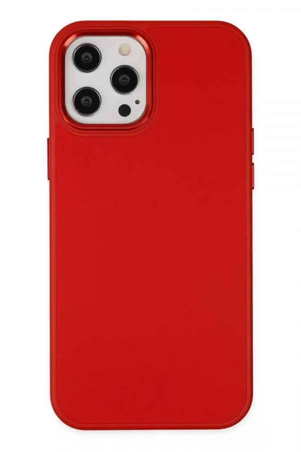 Apple iPhone 12 Pro Max Kılıf Asya Deri Silikon - Kırmızı