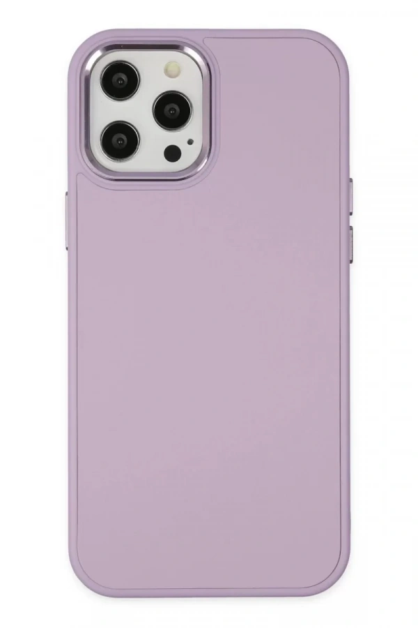 Apple iPhone 12 Pro Max Kılıf Asya Deri Silikon - Lila