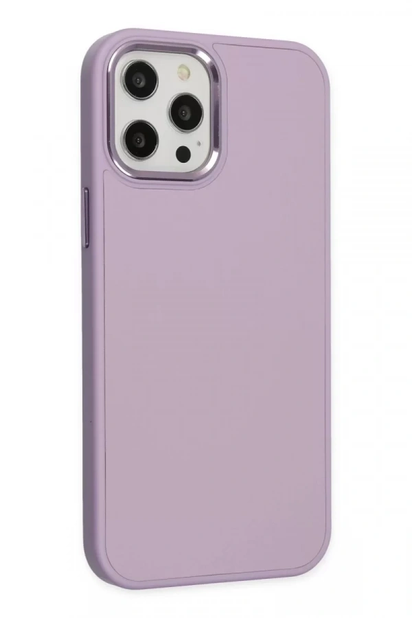 Apple iPhone 12 Pro Max Kılıf Asya Deri Silikon - Lila