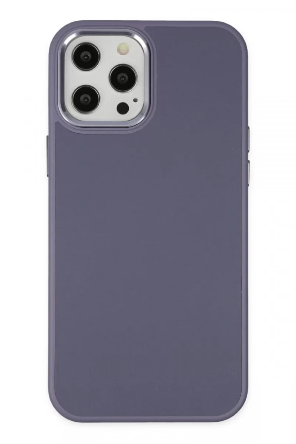 Apple iPhone 12 Pro Max Kılıf Asya Deri Silikon - Mor