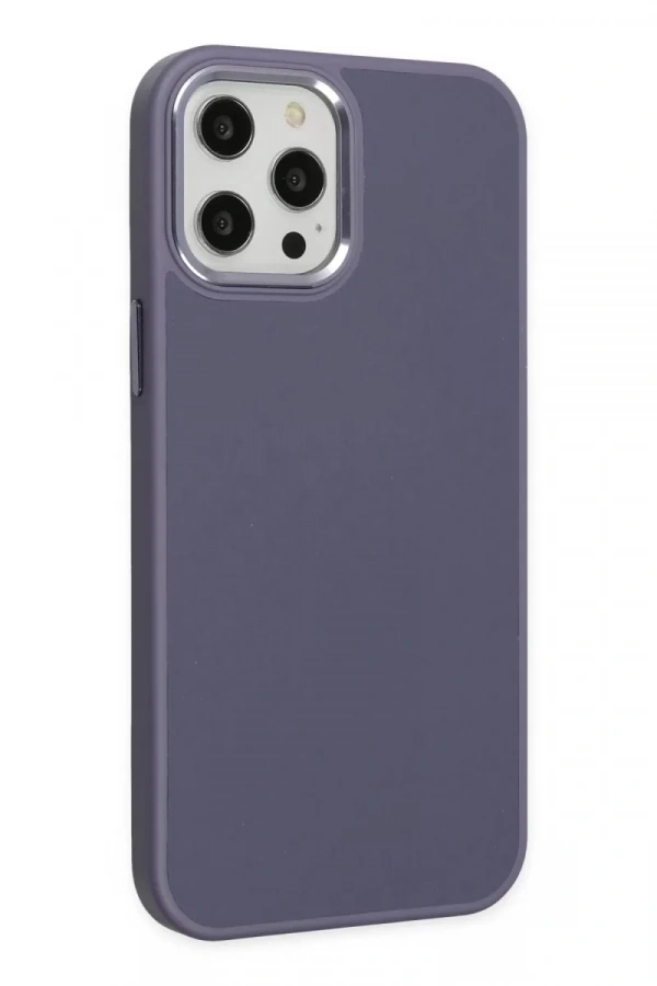 Apple iPhone 12 Pro Max Kılıf Asya Deri Silikon - Mor