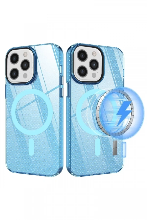 Apple iPhone 12 Pro Max Kılıf Beta Magneticsafe Silikon - Mavi