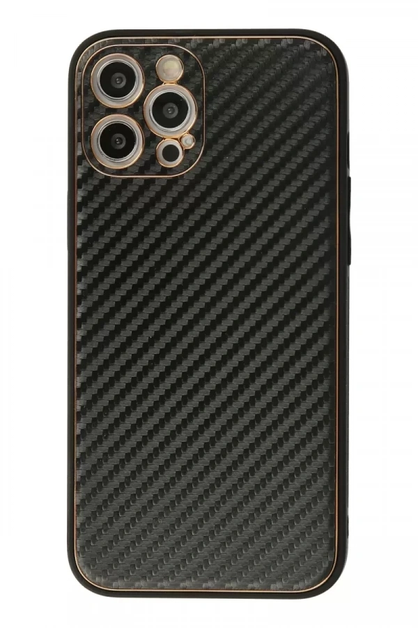 Apple iPhone 12 Pro Max Kılıf Coco Karbon Silikon - Siyah