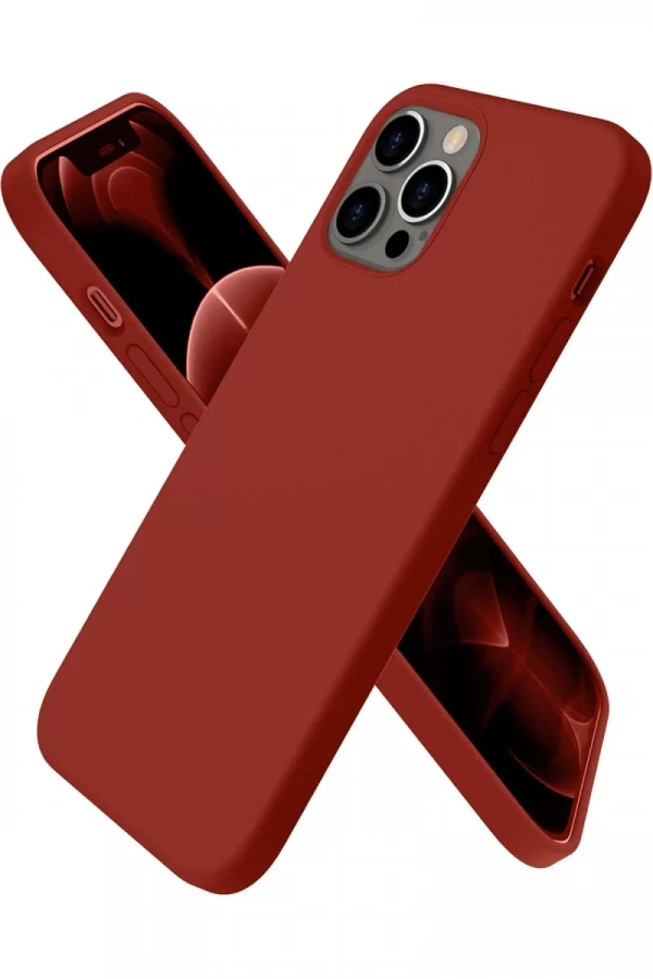 Apple iPhone 12 Pro Max Kılıf First Silikon - Bordo