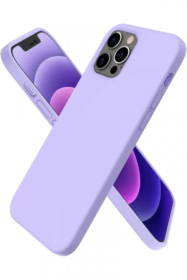 Apple iPhone 12 Pro Max Kılıf First Silikon - Lila