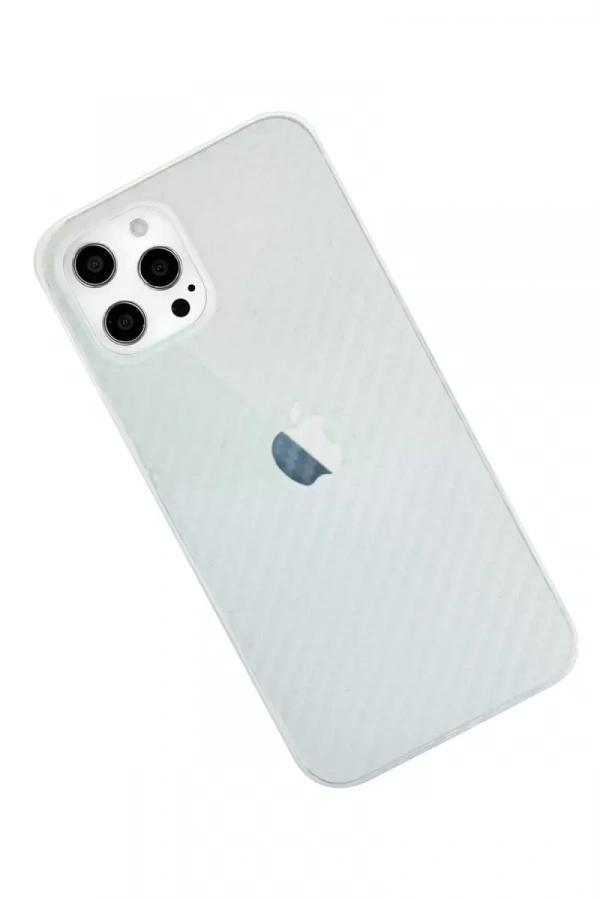 Apple iPhone 12 Pro Max Kılıf Karbon PP Silikon - Şeffaf