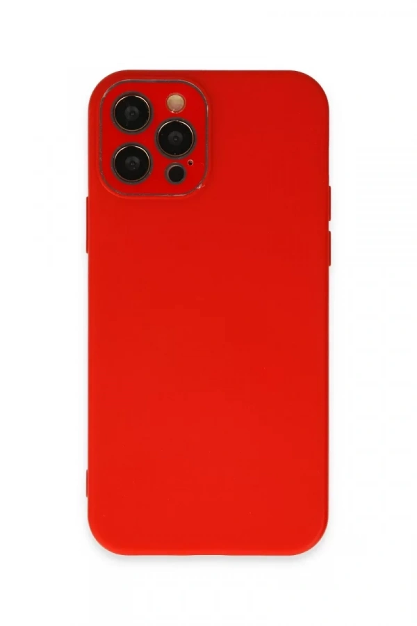 Apple iPhone 12 Pro Max Kılıf Lansman Glass Kapak - Kırmızı