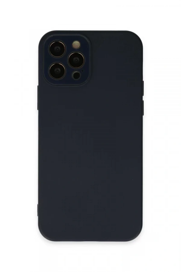 Apple iPhone 12 Pro Max Kılıf Lansman Glass Kapak - Lacivert