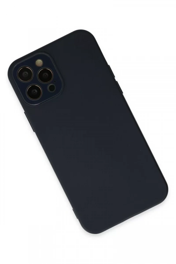 Apple iPhone 12 Pro Max Kılıf Lansman Glass Kapak - Lacivert