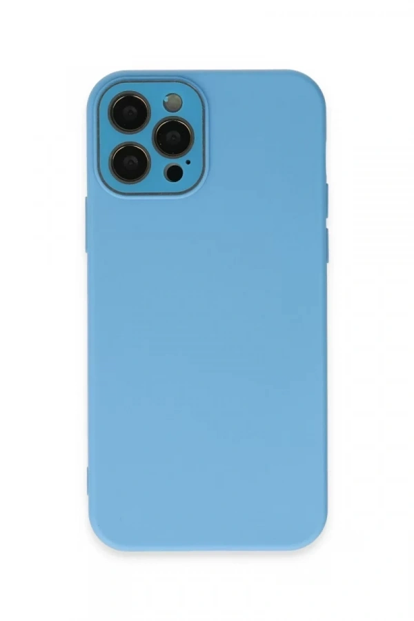 Apple iPhone 12 Pro Max Kılıf Lansman Glass Kapak - Mavi
