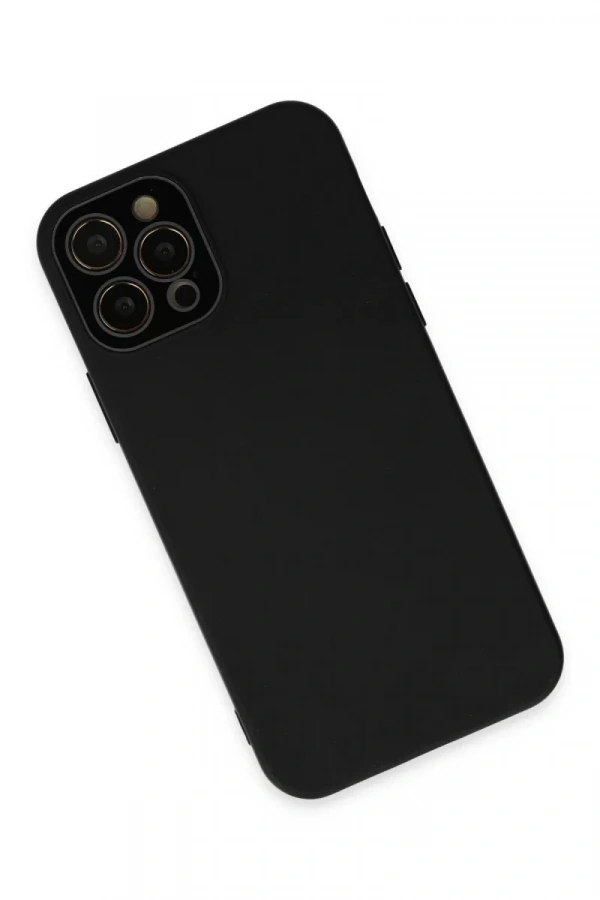 Apple iPhone 12 Pro Max Kılıf Lansman Glass Kapak - Siyah