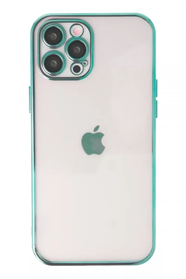 Apple iPhone 12 Pro Max Kılıf Lensli Silikon - Yeşil