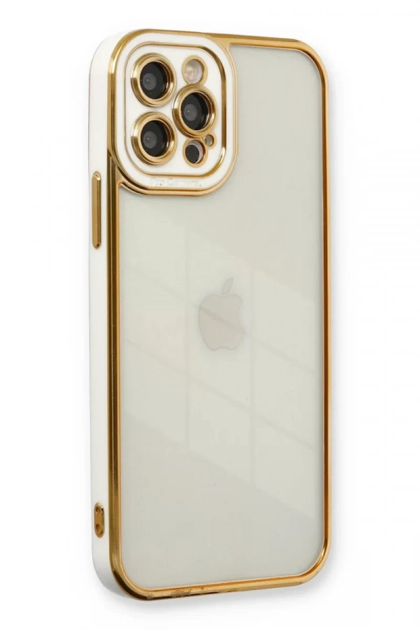 Apple iPhone 12 Pro Max Kılıf Liva Lens Silikon - Beyaz