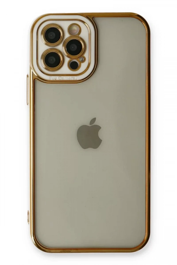 Apple iPhone 12 Pro Max Kılıf Liva Lens Silikon - Beyaz