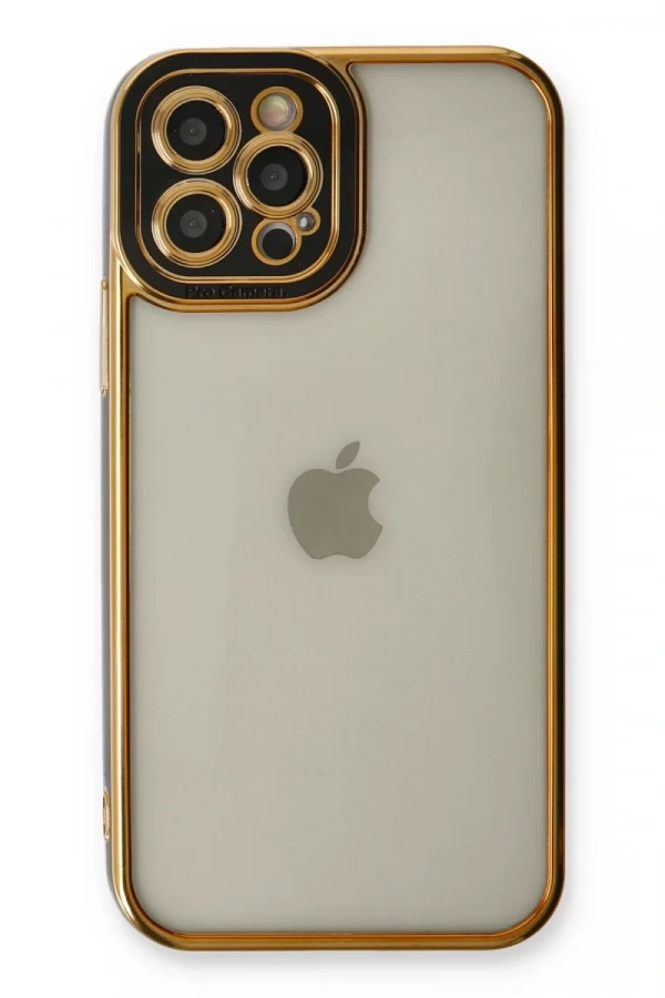 Apple iPhone 12 Pro Max Kılıf Liva Lens Silikon - Siyah