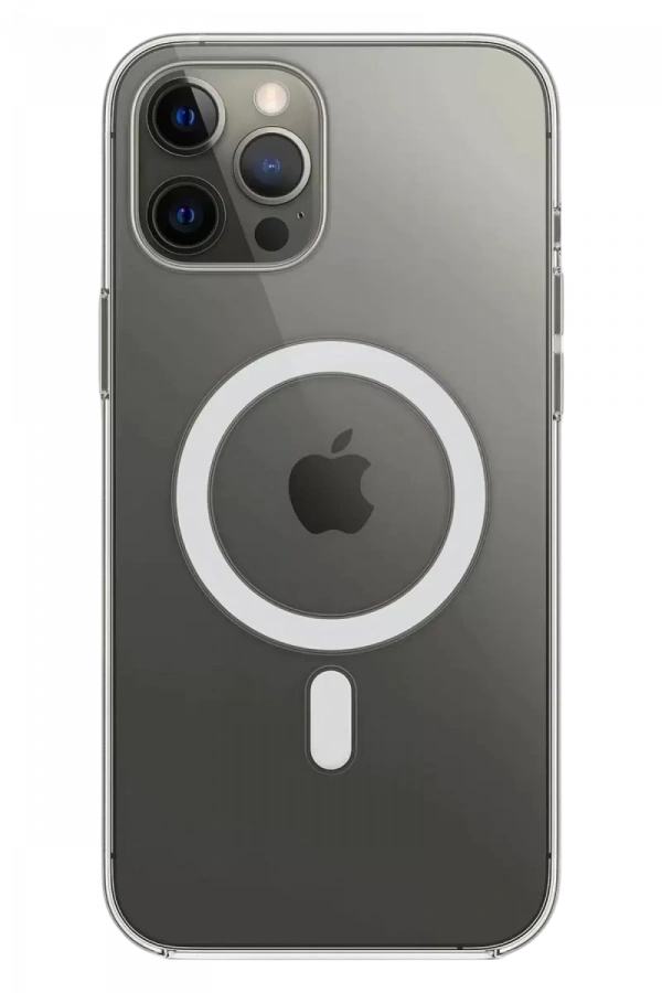 Apple iPhone 12 Pro Max Kılıf Magneticsafe Şeffaf Silikon - Şeffaf