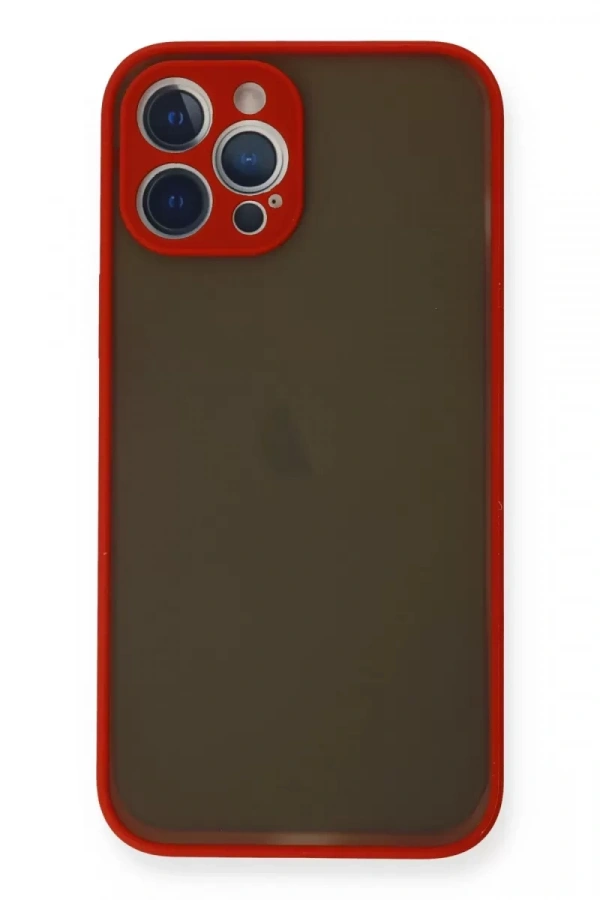 Apple iPhone 12 Pro Max Kılıf Montreal Silikon Kapak - Kırmızı