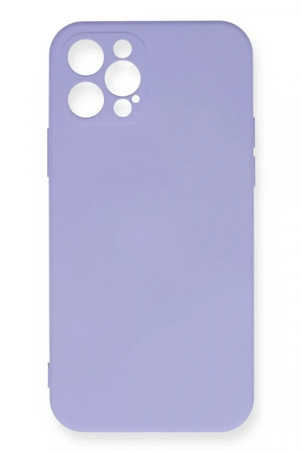 Apple iPhone 12 Pro Max Kılıf Nano içi Kadife Silikon - Lila