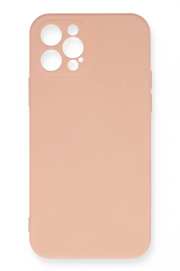 Apple iPhone 12 Pro Max Kılıf Nano içi Kadife Silikon - Pudra