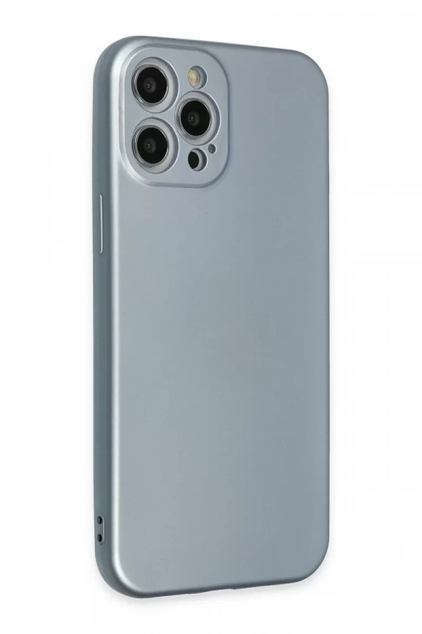Apple iPhone 12 Pro Max Kılıf Nano içi Kadife Silikon - Sky Blue