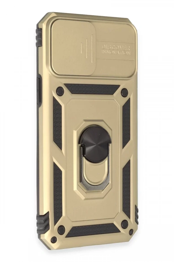 Apple iPhone 12 Pro Max Kılıf Pars Lens Yüzüklü Silikon - Gold