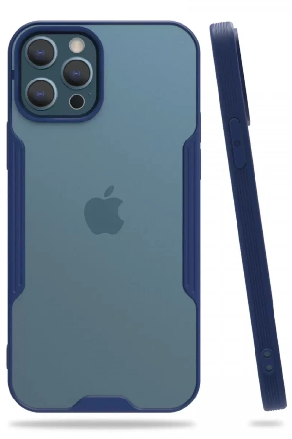 Apple iPhone 12 Pro Max Kılıf Platin Silikon - Lacivert