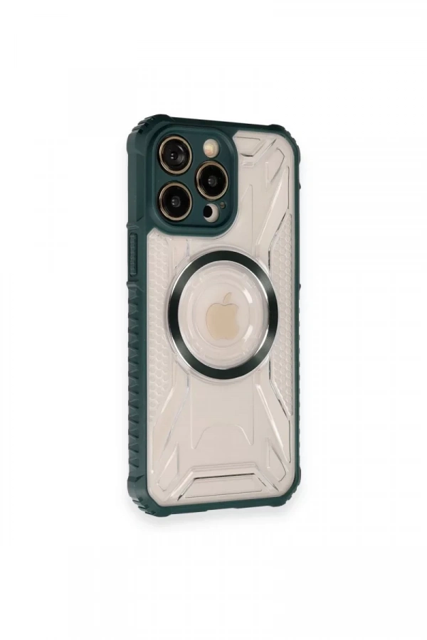 Apple iPhone 12 Pro Max Kılıf Prag Magneticsafe Kapak - Koyu Yeşil