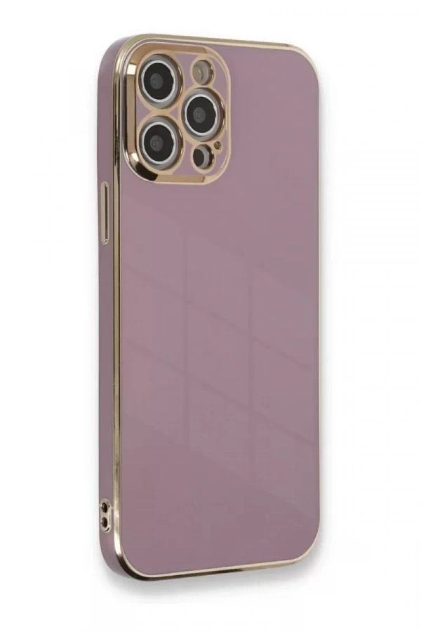 Apple iPhone 12 Pro Max Kılıf Volet Silikon - Mor