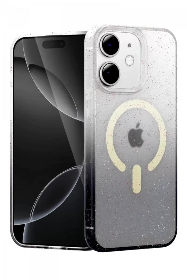 Apple iPhone 12 Pummel Shiny Magsafe Kapak - Siyah