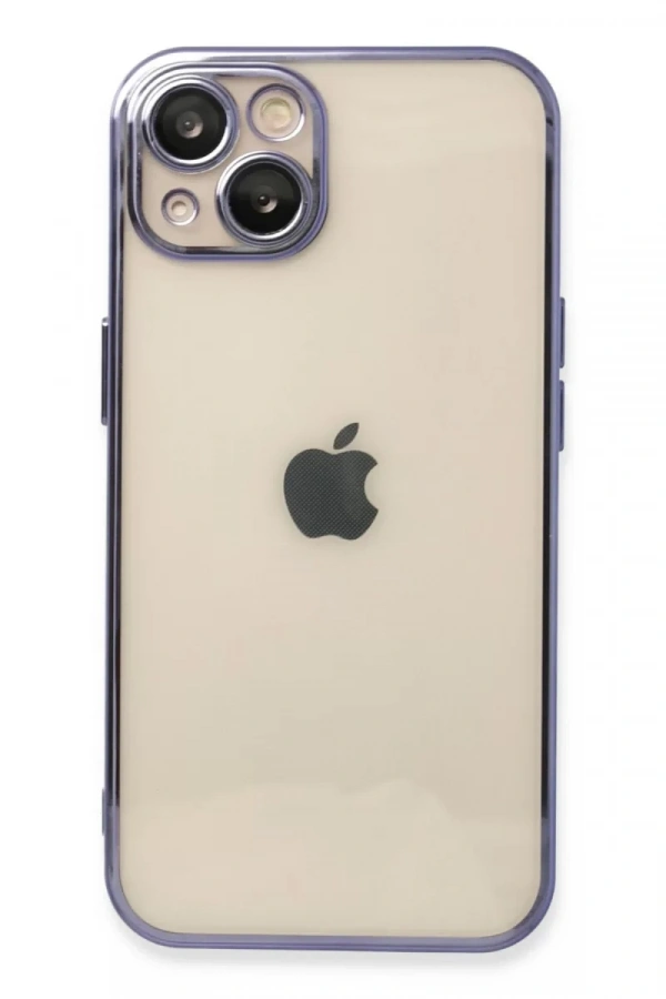 Apple iPhone 13 Kılıf Lensli Silikon - Mor