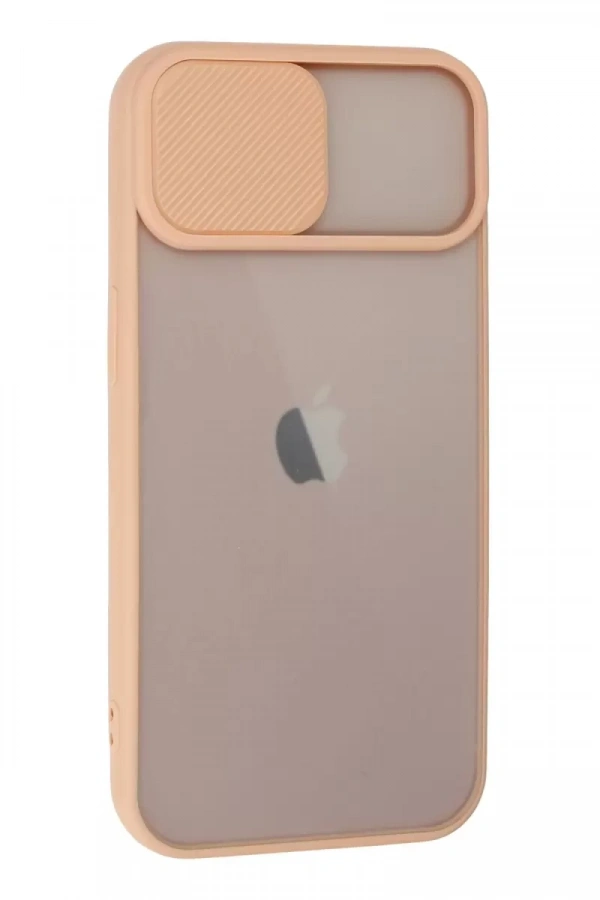 Apple iPhone 13 Kılıf Palm Buzlu Kamera Sürgülü Silikon - Pembe