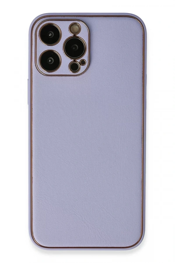 Apple iPhone 13 Pro Kılıf Coco Deri Silikon Kapak - Açık Lila