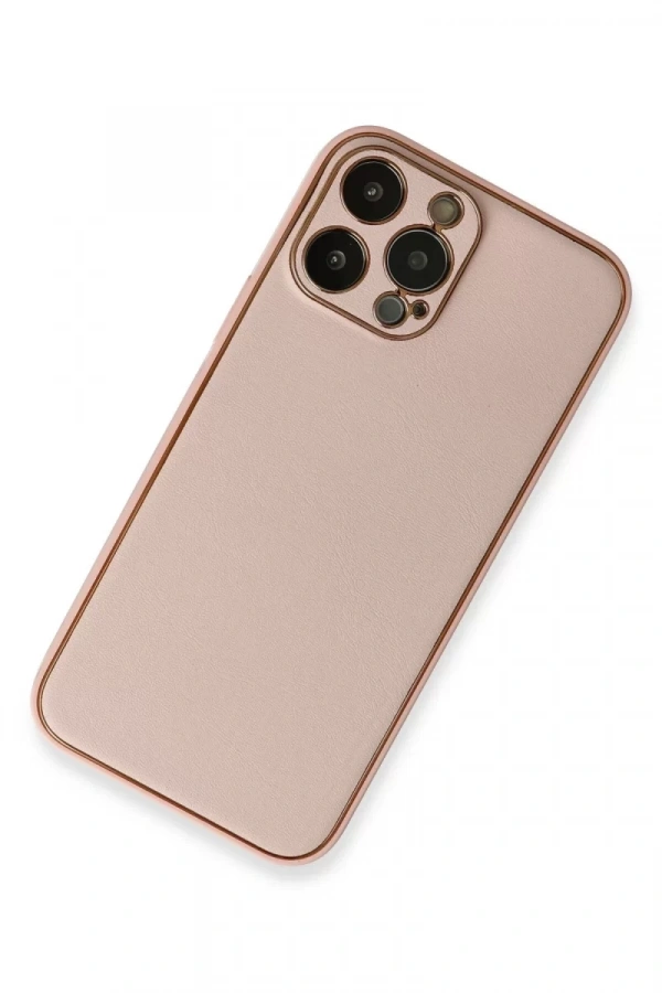 Apple iPhone 13 Pro Kılıf Coco Deri Silikon Kapak - Pembe