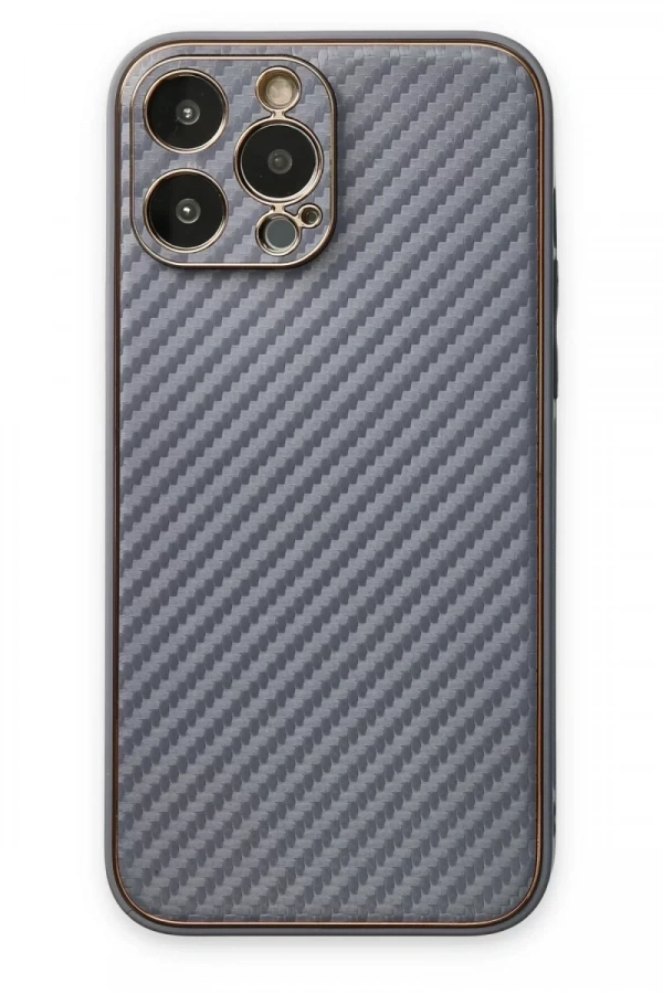Apple iPhone 13 Pro Kılıf Coco Karbon Silikon - Gri