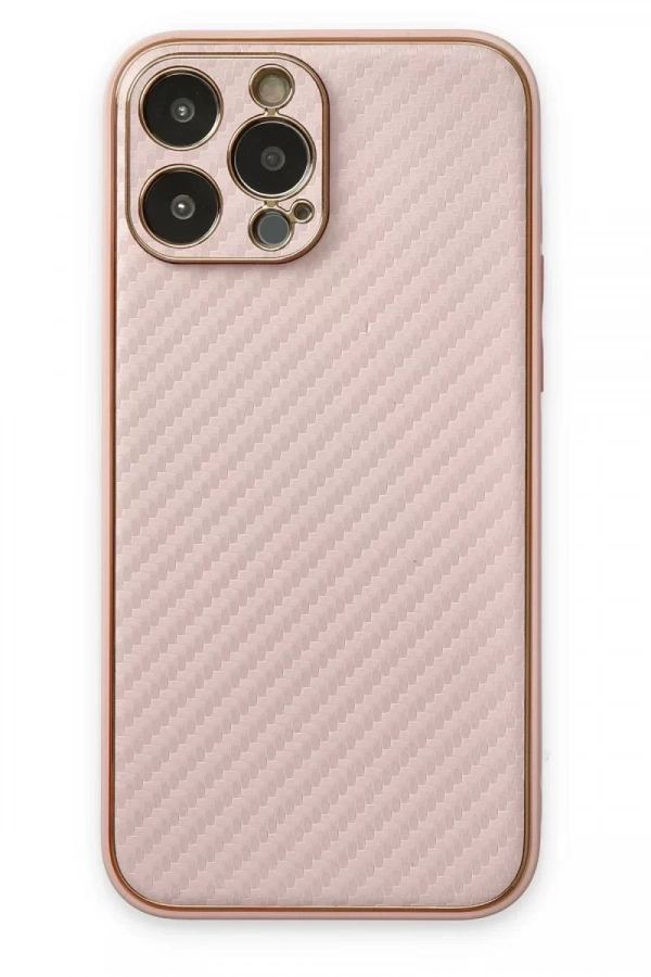 Apple iPhone 13 Pro Kılıf Coco Karbon Silikon - Pembe