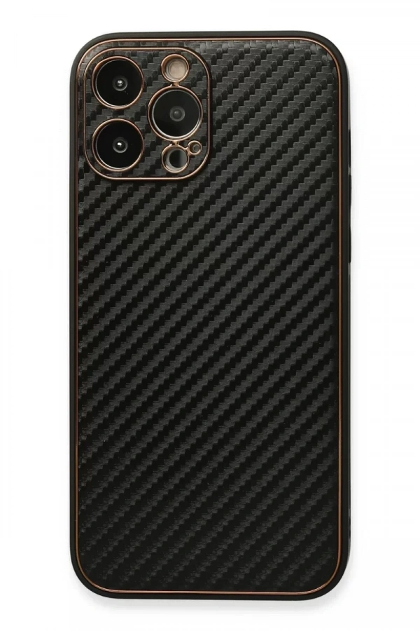 Apple iPhone 13 Pro Kılıf Coco Karbon Silikon - Siyah