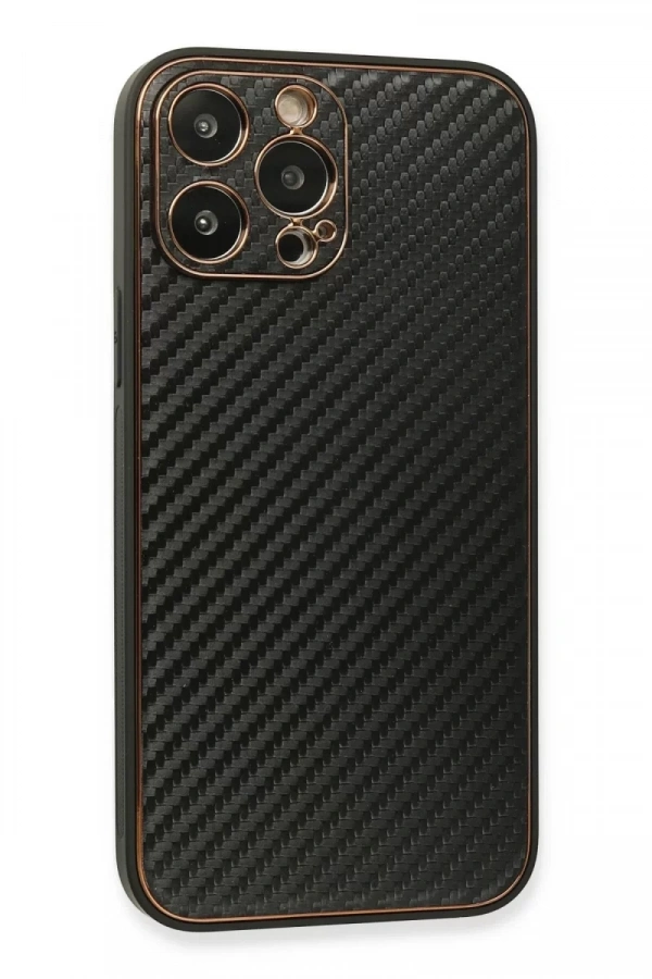 Apple iPhone 13 Pro Kılıf Coco Karbon Silikon - Siyah