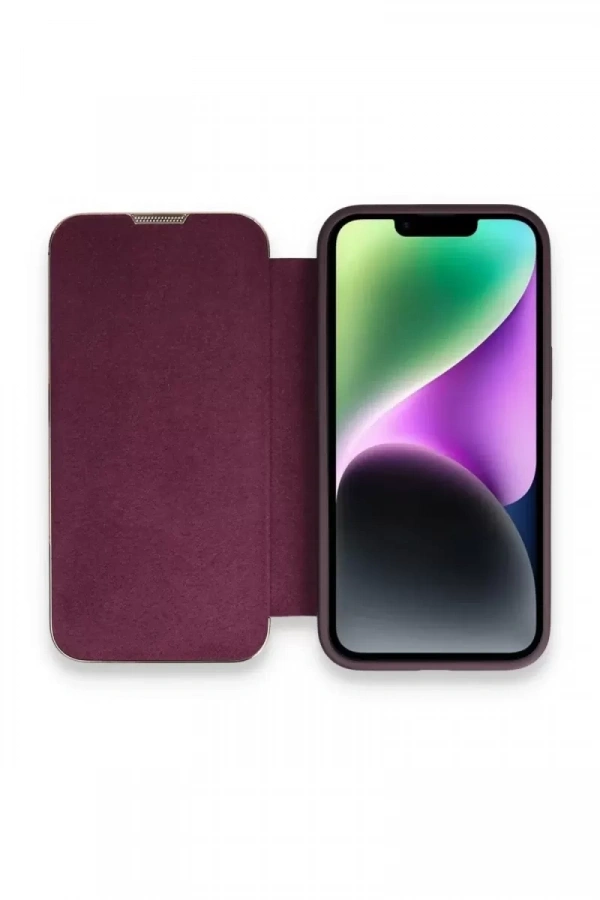 Apple iPhone 13 Pro Kılıf Dolpin Kapaklı - Derin Mor