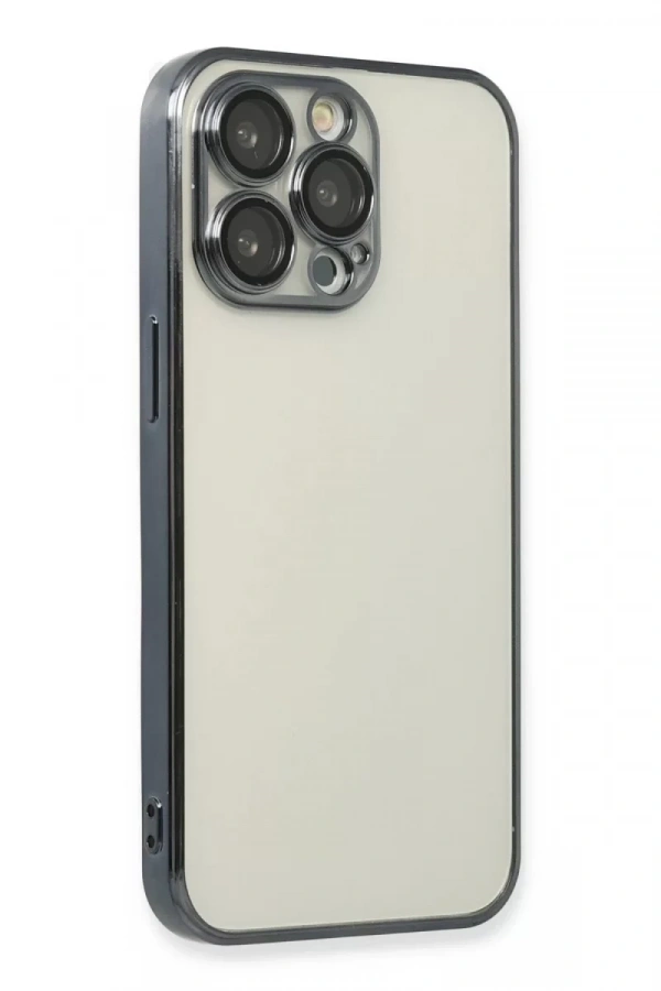 Apple iPhone 13 Pro Kılıf Lensli Silikon - Siyah