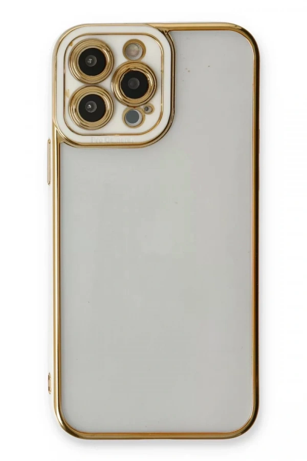 Apple iPhone 13 Pro Kılıf Liva Lens Silikon - Beyaz